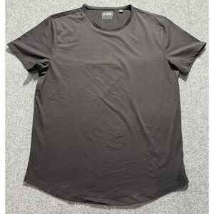 Cuts‎ T-Shirt Mens Large Black Short Sleeve Tee Curve Hem Fitted